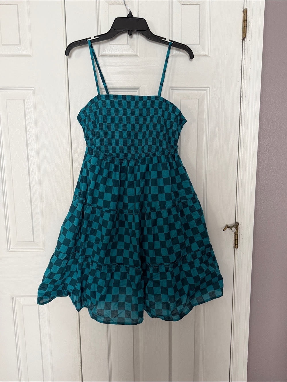 torrid Teal Checkerboard Smocked Sundress